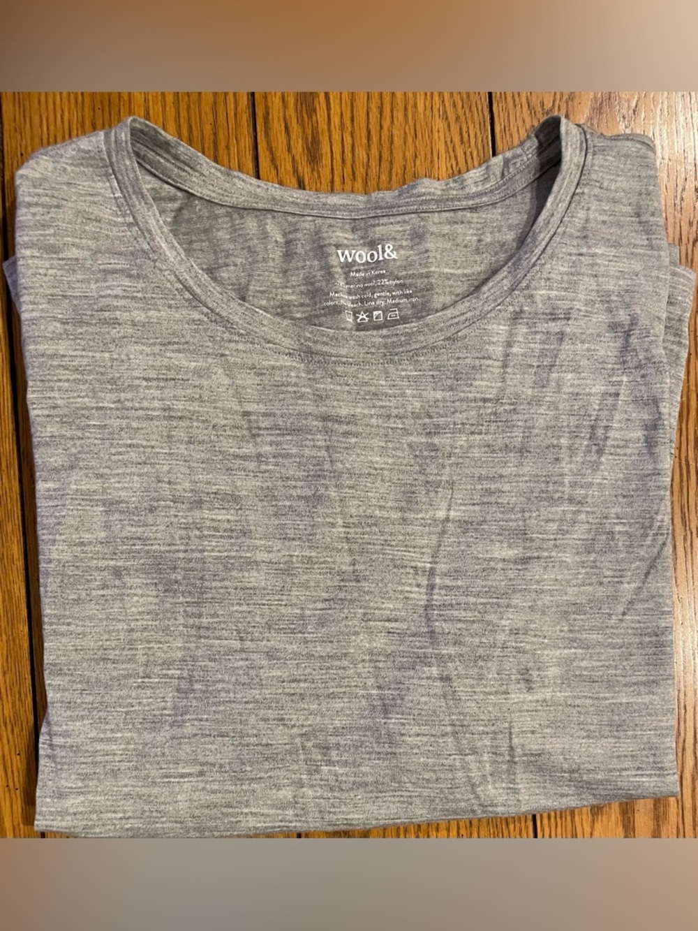 Wool& Stella Signature Scoop Neck Tee, heather grey color, 3X, short sleeve
